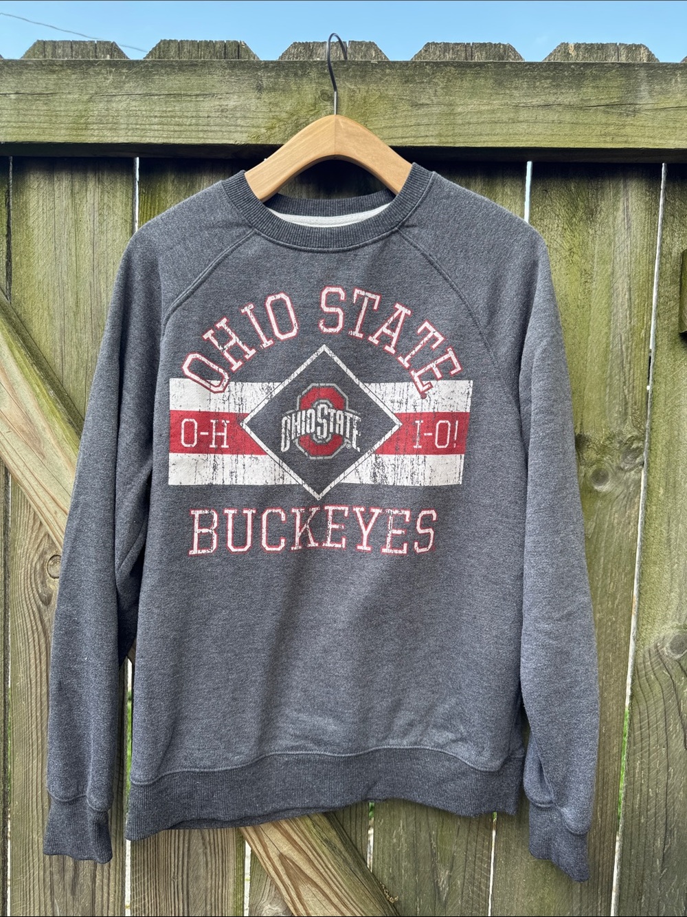 Ohio State Buckeyes Charcoal Gray Crewneck Sweatshirt